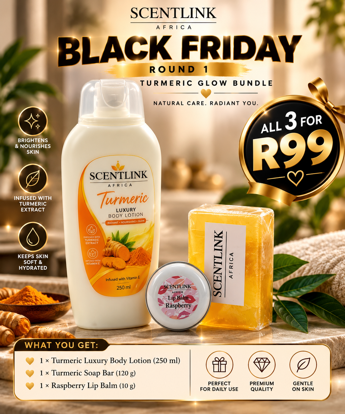 R99 Turmeric glow bundle