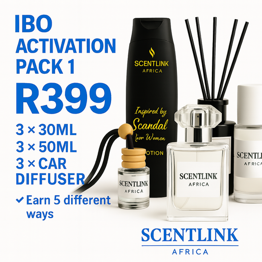 IBO (reseller) ACTIVATION PACK - 3 X 30ML, 3 X50ML , 3 X CAR DIFFUSER